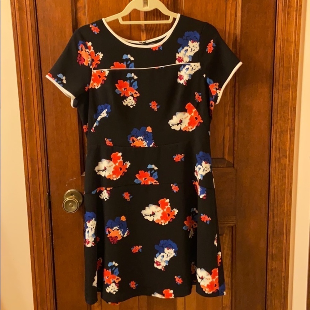 Vince Camuto Floral Print Cap Sleeve Dress